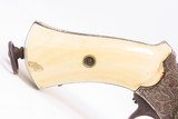 ENGRAVED, Nickel, IVORY Antique European 11mm PINFIRE REVOLVER Belgium 1850 Large, Ornate Double Action 19th Century Sidearm! - 20 of 22