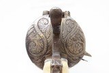 ENGRAVED, Nickel, IVORY Antique European 11mm PINFIRE REVOLVER Belgium 1850 Large, Ornate Double Action 19th Century Sidearm! - 15 of 22