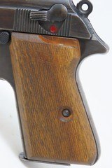 WORLD WAR 2 German WALTHER “ac” Code Model PP 9mm Kurz Pistol C&R WWII .380 with HOLSTER & WOODEN GRIPS - 5 of 20