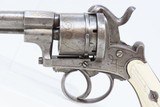1870s Antique IVORY, INLAYS 9mm PINFIRE Double Action REVOLVER Belgium Mid-19th European Sidearm with IVORY GRIPS! - 19 of 19