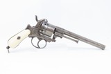 1870s Antique IVORY, INLAYS 9mm PINFIRE Double Action REVOLVER Belgium Mid-19th European Sidearm with IVORY GRIPS! - 13 of 19