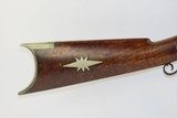 SHORT Antique Half Stock American “LONG RIFLE” .38 Caliber GERMAN SILVER Kentucky Style Long Rifle with Stout Octagon Barrel! - 3 of 18