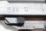 WORLD WAR 2 Walther "ac/43" Code P.38 GERMAN MILITARY Semi-Auto Pistol C&R 9mm Semi-Auto Pistol from the Third Reich with HOLSTER! - 10 of 23