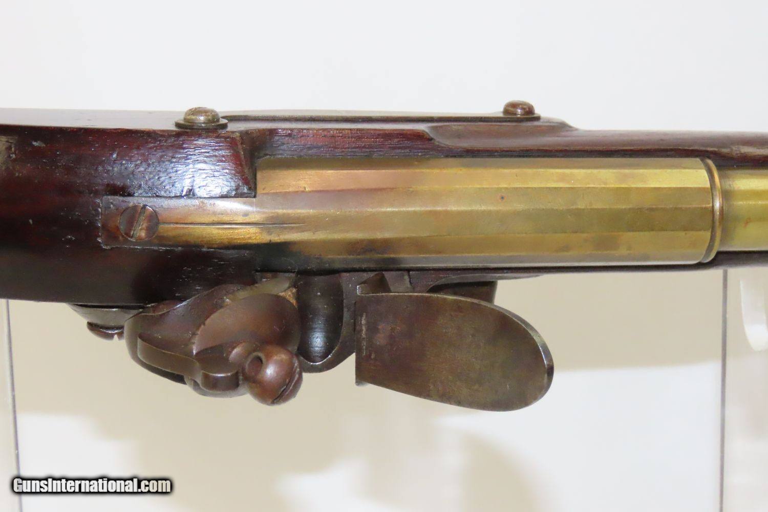 Massive Engraved British Brass Barreled Flintlock Blunderbuss