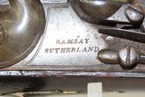 BRASS BARRELED .58 Cal FLINTLOCK Pistol with Antique RAMSAY SUTHERLAND Lock Large Pistol with British Musket Lock! - 6 of 18