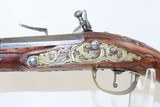 ENGRAVED and INLAID Antique CONTINENTAL EUROPEAN Flintlock Holster PISTOL Early 1800s Full Size FLINTLOCK Pistol! - 14 of 16