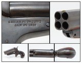 Antique CIVIL WAR Era SHARPS Model 4 .32 Caliber Rimfire PEPPERBOX Revolver 4 Shot Self Defense Pocket Gun - 1 of 13
