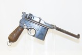 German MAUSER C96 Broomhandle Pistol PRE-WWII Chambered in 7.63x25mm C&RWith HARDWOOD HOLSTER / SHOULDER STOCK - 19 of 23