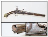 ORNATE Antique MEDITERANEAN SEA Flintlock FIGHTING Pistol Brass Hardware CARVED Late-18th / Early 19th Century Pistol - 1 of 15