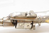 ENGRAVED Antique Belgian PINFIRE Folding Trigger Double Action REVOLVER IVORY GRIPS, FLORAL Scroll 8mm Sidearm! - 12 of 18