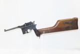 MAUSER C96 Broomhandle Pistol-Carbine 7.63x25mm BRIT PROOFED Holster-Stock
Versatile & Handy Pistol-Carbine Combination! - 5 of 25