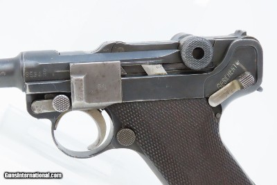 “H.P.” UNIT MARKED WWII-Era DWM P.08 LUGER GERMAN Pistol 9x19mm c1929 C&R WaA66 Proofed WWII Era REWORK with EAGLE PROOFS - Image 4 of 20