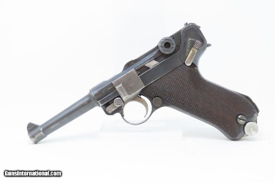 “H.P.” UNIT MARKED WWII-Era DWM P.08 LUGER GERMAN Pistol 9x19mm c1929 C&R WaA66 Proofed WWII Era REWORK with EAGLE PROOFS - Image 2 of 20