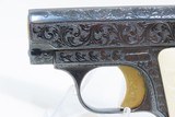 ENGRAVED Early COLT Model 1908 VEST POCKET .25 ACP Pistol HOLSTER 6.35 C&RColt’s Smallest Semi-Auto with GOLD HIGHLIGHTS - 3 of 16