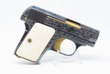 ENGRAVED Early COLT Model 1908 VEST POCKET .25 ACP Pistol HOLSTER 6.35 C&RColt’s Smallest Semi-Auto with GOLD HIGHLIGHTS - 14 of 16