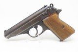 WORLD WAR 2 German WALTHER “ac” Code Model PP 9mm Kurz Pistol C&R WWII .380 with HOLSTER & WOODEN GRIPS - 4 of 20