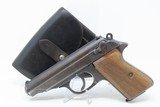 WORLD WAR 2 German WALTHER “ac” Code Model PP 9mm Kurz Pistol C&R WWII .380 with HOLSTER & WOODEN GRIPS - 3 of 20