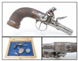 CLASSY 1700s FRENCH Antique .50 Caliber FLINTLOCK Pistol ACCESSORIZED CaseEngraved Breech Loading Pistol with CHECKERED STOCK - 1 of 19