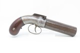 ANTIQUE Allen & Thurber WORCHESTER PERIOD Bar Hammer PEPPERBOX Revolver ENGRAVED First American Double Action Revolving Pistol - 11 of 17
