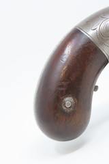 ANTIQUE Allen & Thurber WORCHESTER PERIOD Bar Hammer PEPPERBOX Revolver ENGRAVED First American Double Action Revolving Pistol - 12 of 17