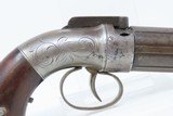 ANTIQUE Allen & Thurber WORCHESTER PERIOD Bar Hammer PEPPERBOX Revolver ENGRAVED First American Double Action Revolving Pistol - 13 of 17