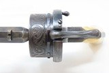 12-Shot Revolver CASED, ENGRAVED Antique ARENDT Pinfire 7.65mm LYON, FRANCE Fully Outfitted with IVORY GRIP & Accoutrements - 11 of 25