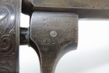12-Shot Revolver CASED, ENGRAVED Antique ARENDT Pinfire 7.65mm LYON, FRANCE Fully Outfitted with IVORY GRIP & Accoutrements - 15 of 25