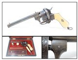 12-Shot Revolver CASED, ENGRAVED Antique ARENDT Pinfire 7.65mm LYON, FRANCE Fully Outfitted with IVORY GRIP & Accoutrements - 1 of 25