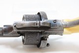 12-Shot Revolver CASED, ENGRAVED Antique ARENDT Pinfire 7.65mm LYON, FRANCE Fully Outfitted with IVORY GRIP & Accoutrements - 17 of 25