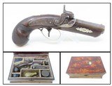 FALSE BOOK-Cased Antique HENRY DERINGER of PHILADELPHIA .41 Caliber PistolExquisite Disguised Fitted Case with Accouterments! - 1 of 24