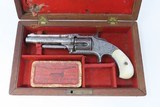 CASED & ENGRAVED Antique SMITH & WESSON Model 1-1/2 .32 Caliber REVOLVER
WILD WEST S&W Spur Trigger with PEARL GRIPS - 3 of 20