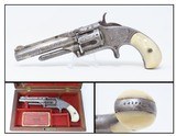 CASED & ENGRAVED Antique SMITH & WESSON Model 1-1/2 .32 Caliber REVOLVERWILD WEST S&W Spur Trigger with PEARL GRIPS
