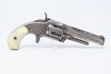 CASED & ENGRAVED Antique SMITH & WESSON Model 1-1/2 .32 Caliber REVOLVER
WILD WEST S&W Spur Trigger with PEARL GRIPS - 17 of 20