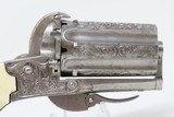 PEPPERBOX Cased ENGRAVED, Ivory MEYERS BREVETE 7mm Pinfire Revolver Antique Stately Folding Trigger with ANTIQUE IVORY GRIPS - 20 of 20