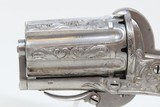 PEPPERBOX Cased ENGRAVED, Ivory MEYERS BREVETE 7mm Pinfire Revolver Antique Stately Folding Trigger with ANTIQUE IVORY GRIPS - 8 of 20