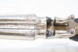 ENGRAVED Antique DOUBLE BARREL Belgian Percussion SIDE x SIDE Pocket Pistol ENGRAVED .380 Self Defense Pocket Pistol! - 7 of 17