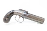 ANTIQUE Allen & Thurber WORCHESTER PERIOD .31 Bar Hammer PEPPERBOX Revolver First American Double Action Revolving Percussion Pistol - 13 of 16