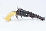 Exquisite GUSTAVE YOUNG Engraved COLT 1849 POCKET Revolver Made in 1860 Cased, Engraved, Silver Plated, Ivory Grips - 22 of 25
