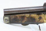 Scarce 1800s HORSEMAN’S POCKET KNIFE/PISTOL .36 Caliber Percussion AntiqueMULTI-TOOL w DAMASCUS BARREL & HORN GRIPS - 4 of 14