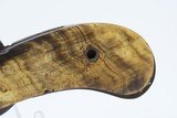 Scarce 1800s HORSEMAN’S POCKET KNIFE/PISTOL .36 Caliber Percussion AntiqueMULTI-TOOL w DAMASCUS BARREL & HORN GRIPS - 3 of 14