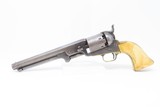 FANTASTIC 3rd Model COLT Model 1851 NAVY .36 Caliber Revolver Antique IVORY MADE in 1853 with ANTIQUE IVORY GRIPS! - 2 of 22