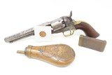 ANTEBELLUM Antique COLT Model 1849 POCKET .31 Caliber PERCUSSION Revolver
With Civil War Era Penny, Powder Flask, Match Tin - 2 of 25
