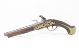 c1710 FRENCH Fighting Pistol .63 Caliber FLINTLOCK by PHILIPPE de SELIERStately Engraved Brass Hardware with Dragon Side Plate - 14 of 17