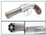 ANTIQUE Allen & Thurber WORCHESTER PERIOD .32 Bar Hammer PEPPERBOX Revolver First American Double Action Revolving Percussion Pistol - 1 of 17