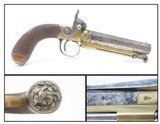 LION POMMEL Belt Pistol by WILLIAM HOLLIS of CHELTENHAM England .54 Caliber
c1840s ENGLISH Sidearm Antique - 1 of 17