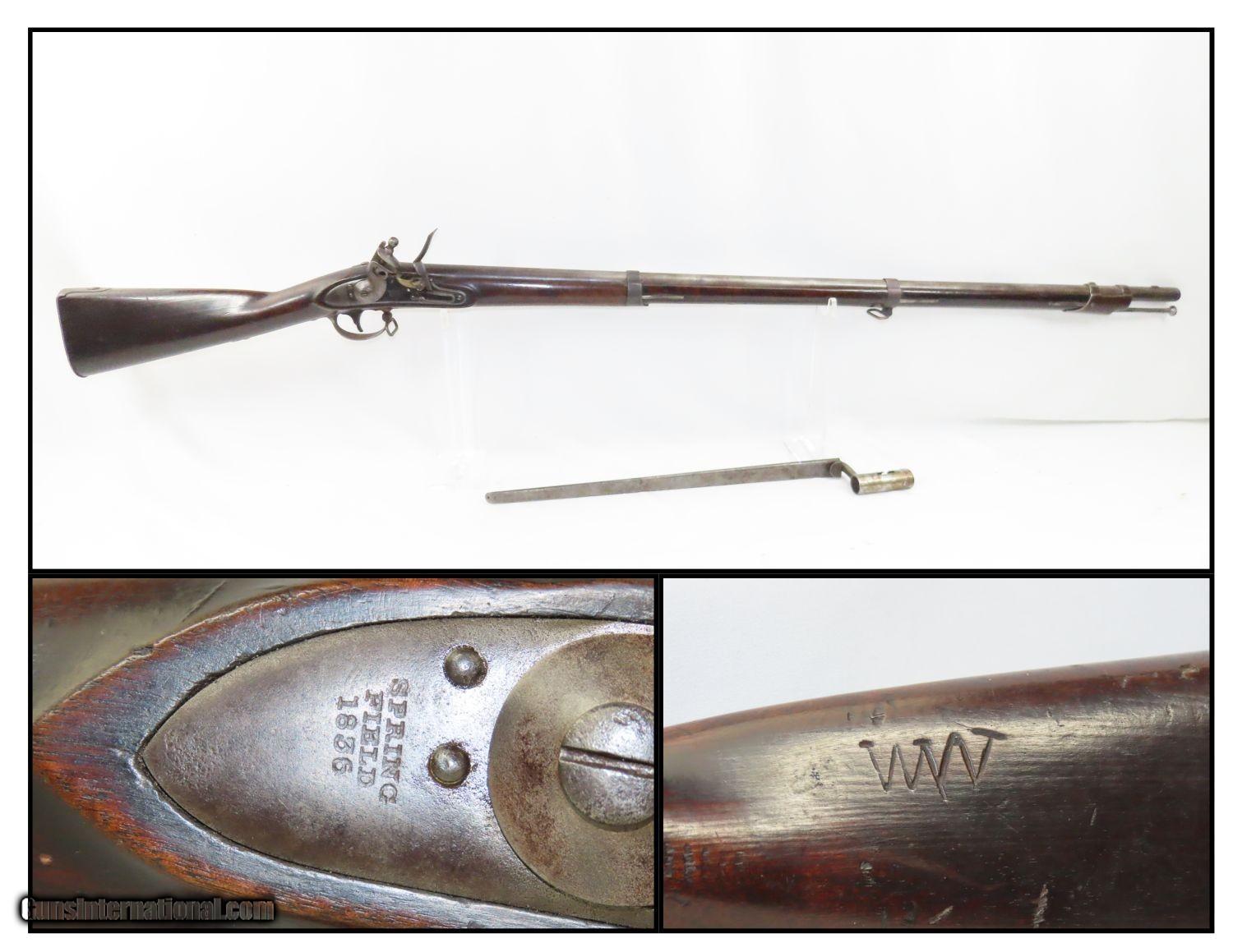 Antique U.S. SPRINGFIELD ARSENAL Model 1816 .69 Caliber FLINTLOCK ...