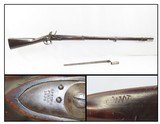 Antique U.S. SPRINGFIELD ARSENAL Model 1816 .69 Caliber FLINTLOCK MusketFlintlock Made in 1836 with BAYONET & SCABBARD - 1 of 22