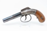 c1850s Antique ALLEN & WHEELOCK Double Action Pistol .36 Caliber Percussion Small Single Shot Deringer-Type Pistol - 2 of 18