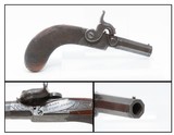 ENGLISH Antique ADAMS of NEWTON ABBOT, DEVON Small Sidehammer .32 Pistol c1850 ENGRAVED FOLDING TRIGGER HIDEOUT - 1 of 16