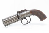 Engraved BRITISH Antique .36 Cal. BAR HAMMER Percussion PEPPERBOX Revolver
1840s 6-Shot Self Defense Revolver - 2 of 17